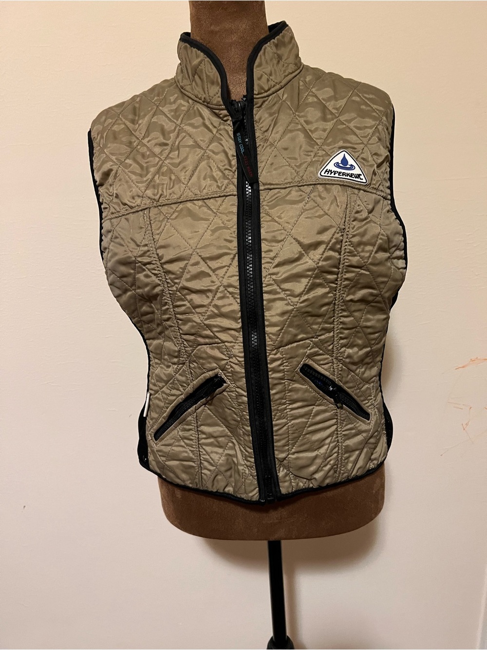 TechNiche HyperKewl Deluxe Sport Cooling Vest Khaki/Blue Size L (Fits Like M)